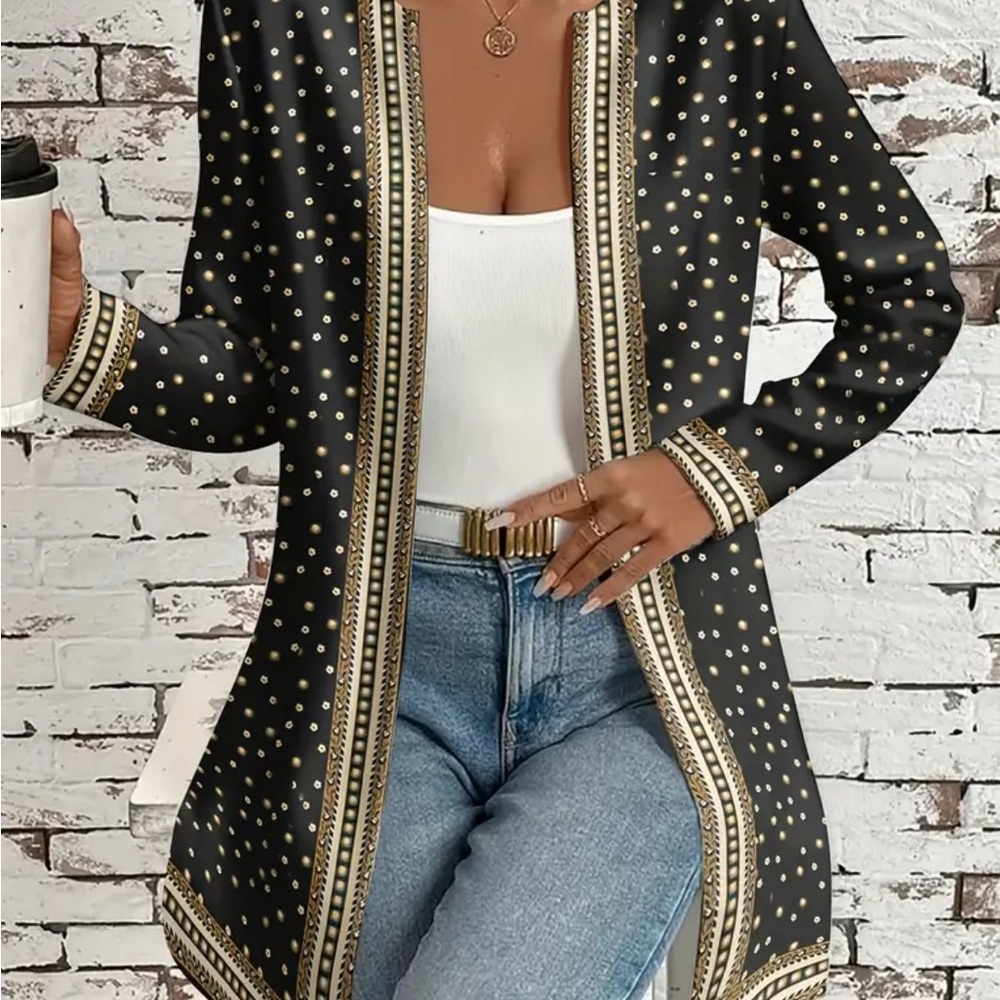 Elegant Black and Gold Women's Blazer